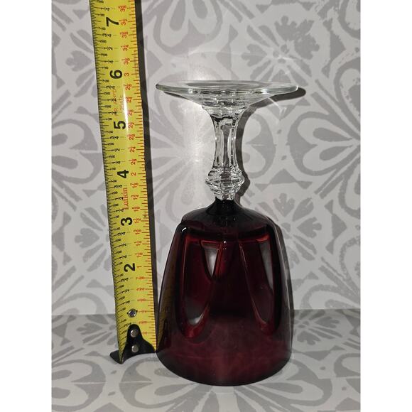 Set of 2 Vintage Cristal D’Arques Ruby Red Wine Glasses – France - Picture 11 of 12